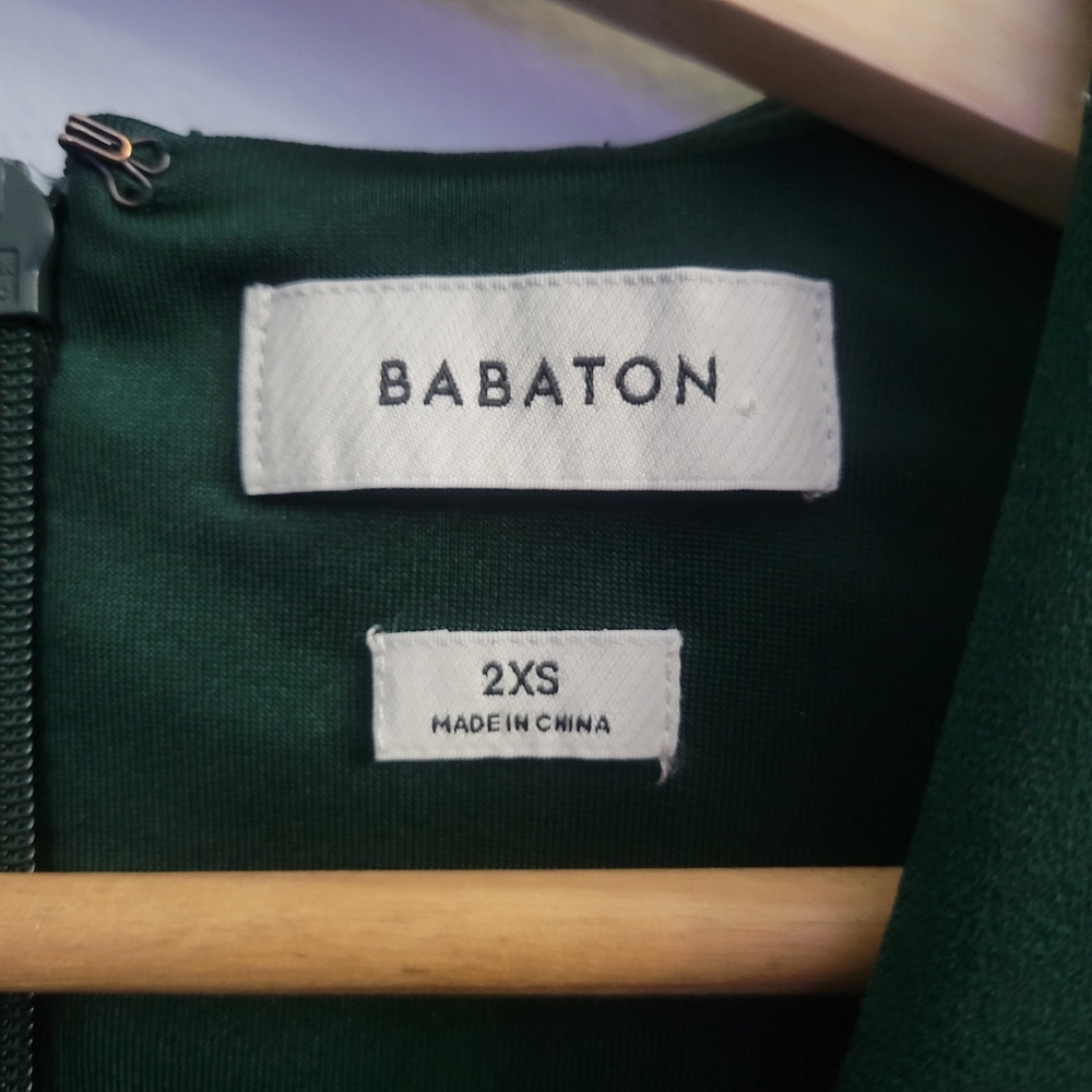BABATON ARITZIA 'Press' V-neckline Forest Green Midi Dress - Picture 10 of 14